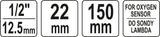 Deguonies jutiklio galvutė ilga | 150 mm | 12,5 mm (1/2") | 22 mm (YT-17513)