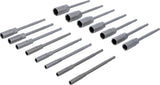Galvučių rinkinys | ilgas tipas | 6.3 mm (1/4") | elektriniams gręžtuvams | 5.5 - 19 mm | 15 vnt. (70147)