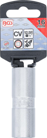 Galvutė žvakėms su guminiu laikikliu, 12 kampų | 12,5 mm (1/2") | 16 mm (2385)