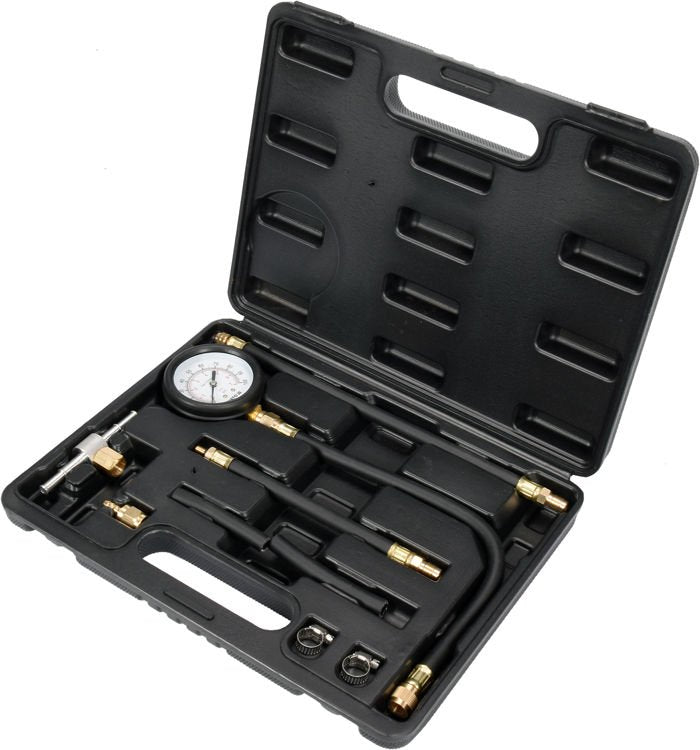 Kuro slėgio / spaudimo matuoklis | su adapteriais | variklio įpurškimo sistemoms (YT-73024)