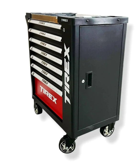 Įrankių spintelė ant ratukų | metalinis starviršis | su įrankiais | 7 stalčiai / 1 durelės | 322 įrankiai (H7002)