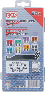 Automobilių saugiklių asortimentas | 97 vnt. (8126)