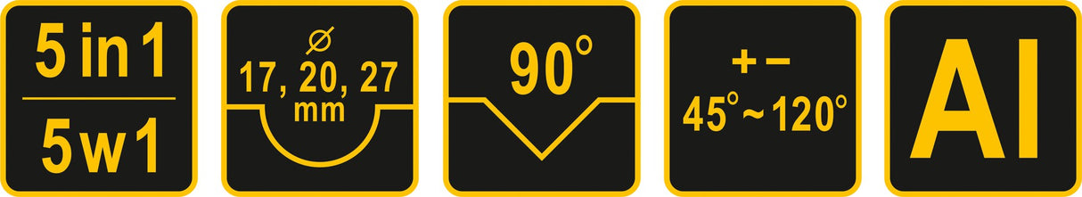 Žirklės kampinės plasmasiniams ir guminiams profiliams | 5 IN 1 (48350)