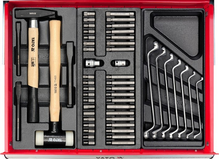 Profesionali įrankių spintelė | 177 įrankiai | 6 stalčiai (YT-5530)