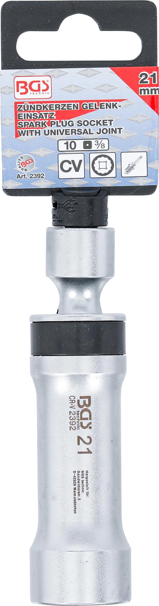 Galvutė žvakėms šarnyrinė 12 kampų, su laikančia spyruokle | 10 mm (3/8") | 21 mm (2392)