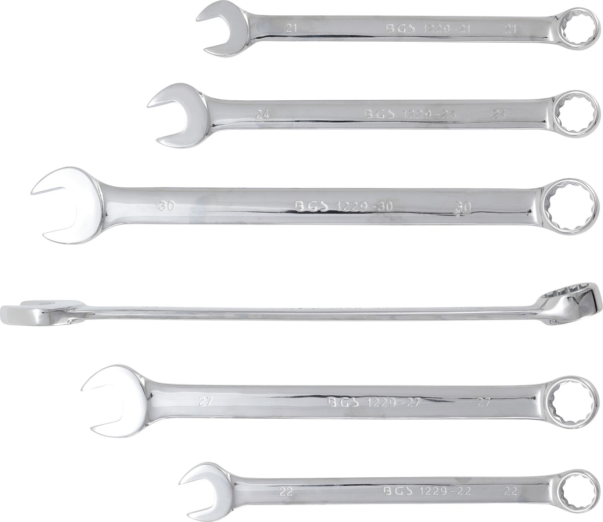 Kombinuotų pailgintų raktų komplektas | XXL | 21 - 32 mm | 6 vnt. (1229)