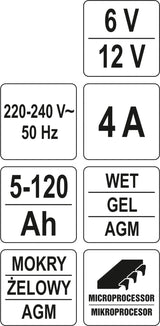Elektroninis įkroviklis | 6-12V/4A (YT-83032)