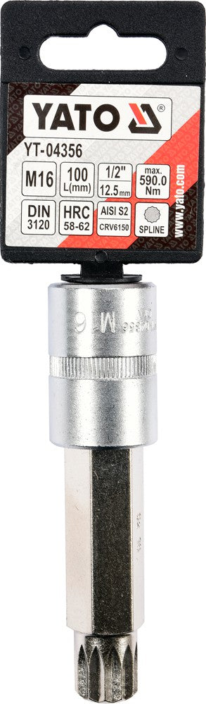 Antgalis įpresuotas į galvutę 1/2", M16 x 100mm (YT-04356)