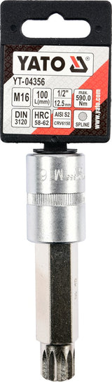 Antgalis įpresuotas į galvutę 1/2", M16 x 100mm (YT-04356)