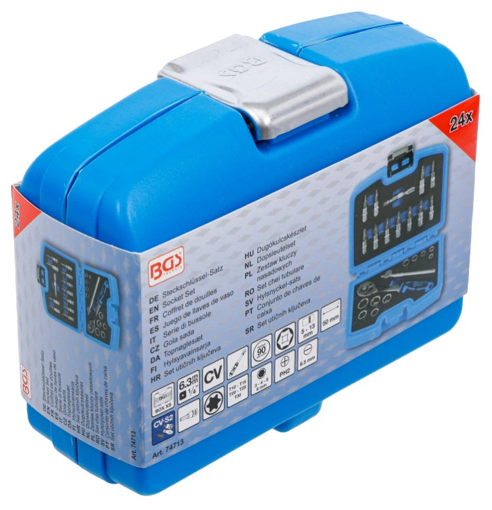 Socket and Ratchet Set | 6.3 mm (1/4") | 24 pcs. (74713)