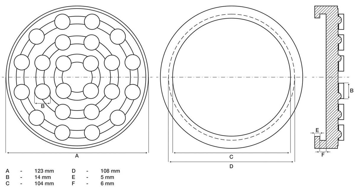 Guminis padas | auto keltuvams | Ø 123 mm (7043)