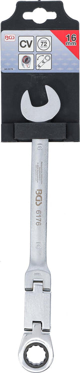 Kombinuotas raktas su terkšle | dvigubas šarnyras | 16 mm (6176)