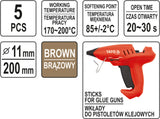Karštų klijų lazdelių rinkinys 11,2x200mm 5vnt. rudos (YT-82439)