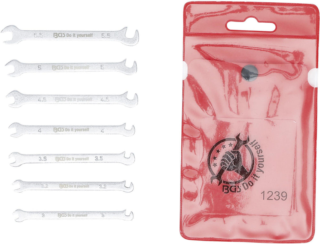 Atvirų raktų rinkinys mažais numeriais rinkinys | mini versija | 3-5,5 mm | 7 vnt. (1239)