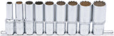 Galvučių rinkinys 12 kampų, ilgos | 12,5 mm (1/2") | 10 - 24 mm | 9 vnt. (5253)