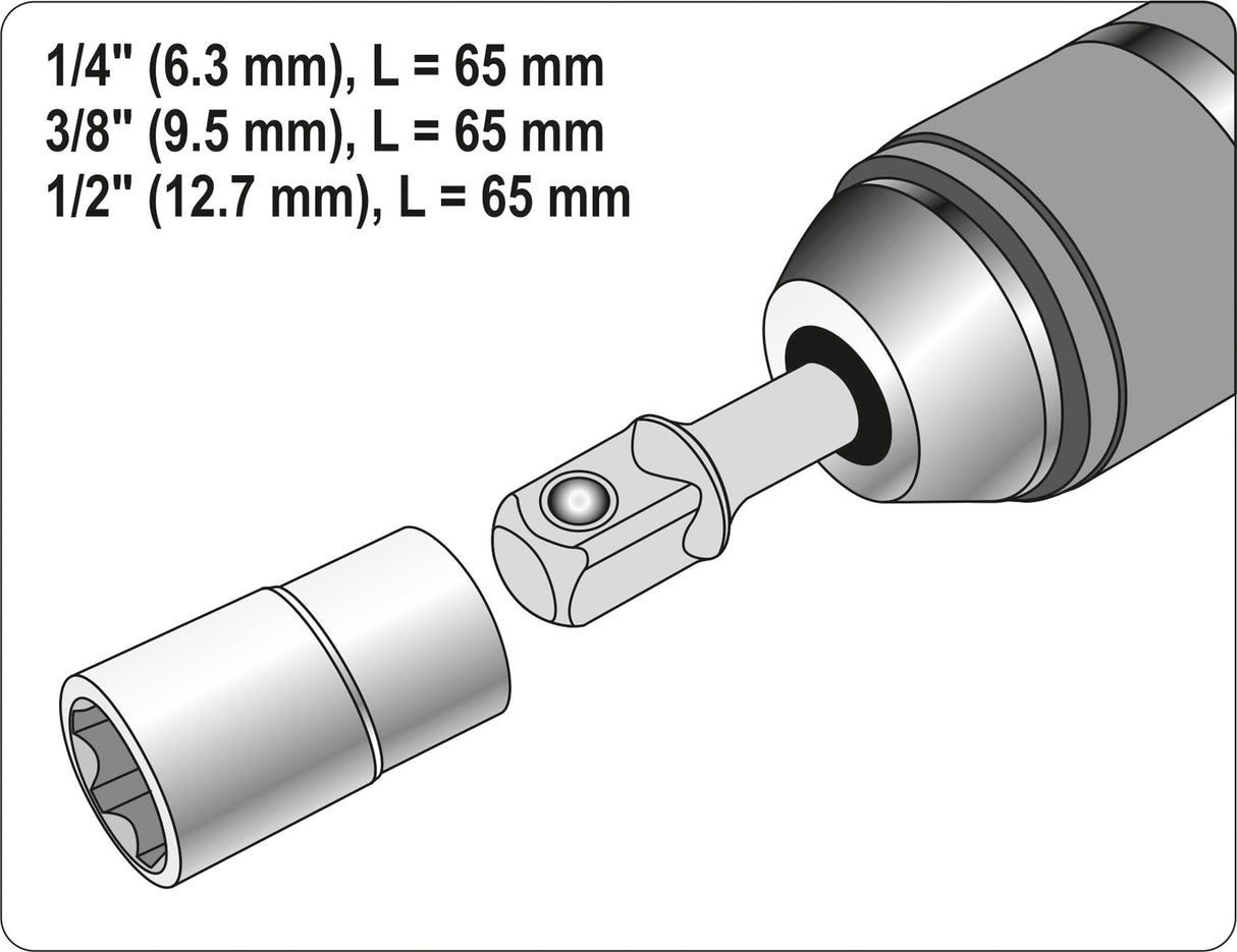 Набор адаптеров | SDS - внешние квадраты 6,3 mm (1/4"), 10 mm (3/8"), 12,5 mm (1/2") | 3 шт.