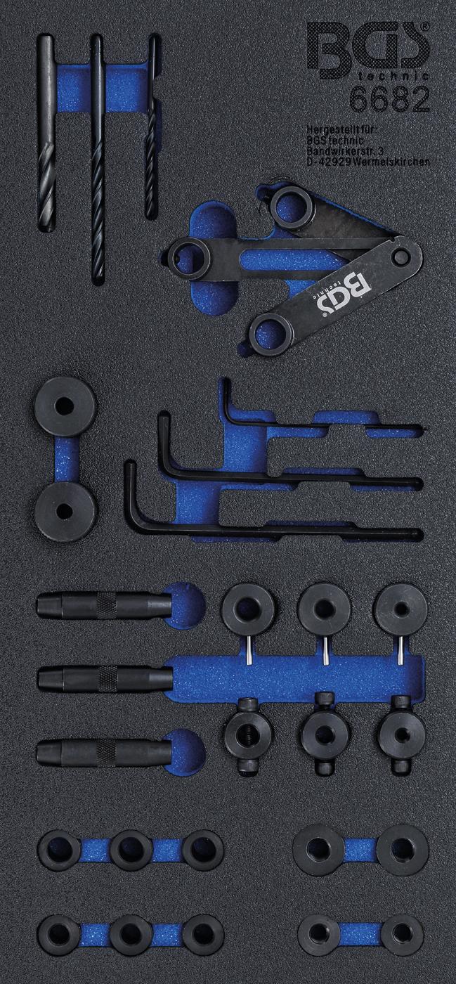 Cilindrų galvutės gręžimo / užlūžusių varžtų / matuoklių įrankių rinkinys | 28 vnt. (6682)