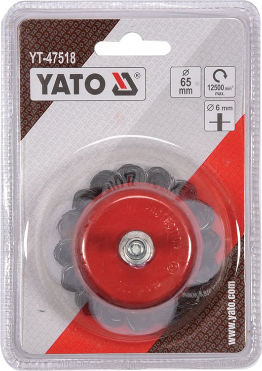 Šepetys vielinis puodo tipo su kotu | susuktas | 65 mm (YT-47518)