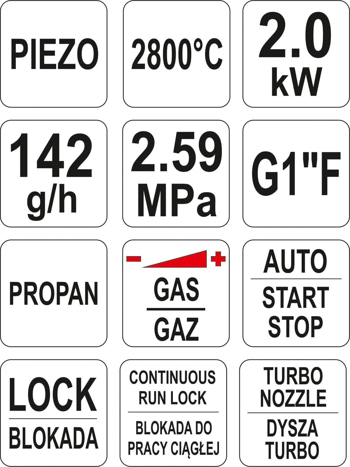Dujinis rankinis degiklis turbo (YT-36715)