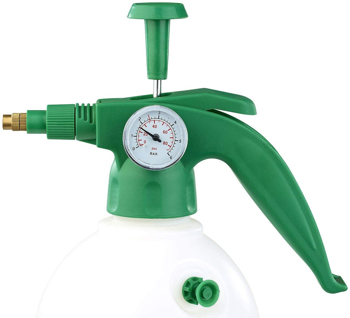 Rankinis purkštuvas su manometru | vožtuvas | plieninė pompa | 2 L (PS02G)