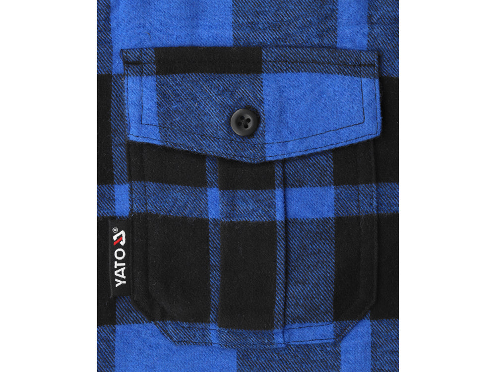 Flaneliniai marškiniai mėlyni | 100% medvilnė | 3XL dydis (YT-78811)