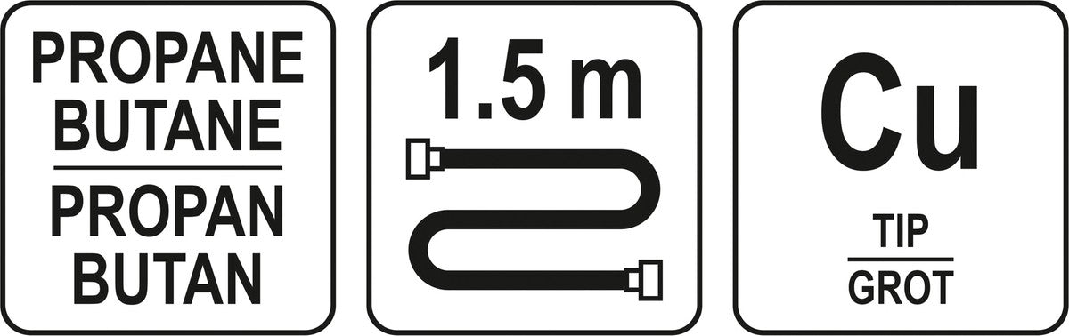 Dujinis degiklis / lituoklis su žarna | varis / žalvaris (YT-36701)