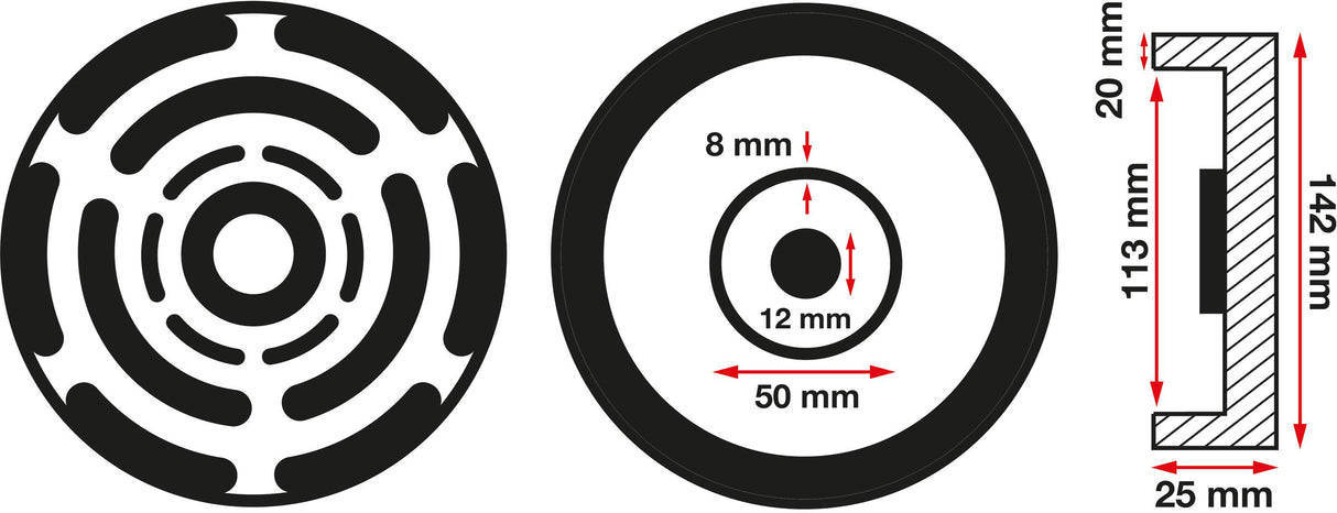 Guminis padas | auto keltuvams | Ø 140 mm (6477)