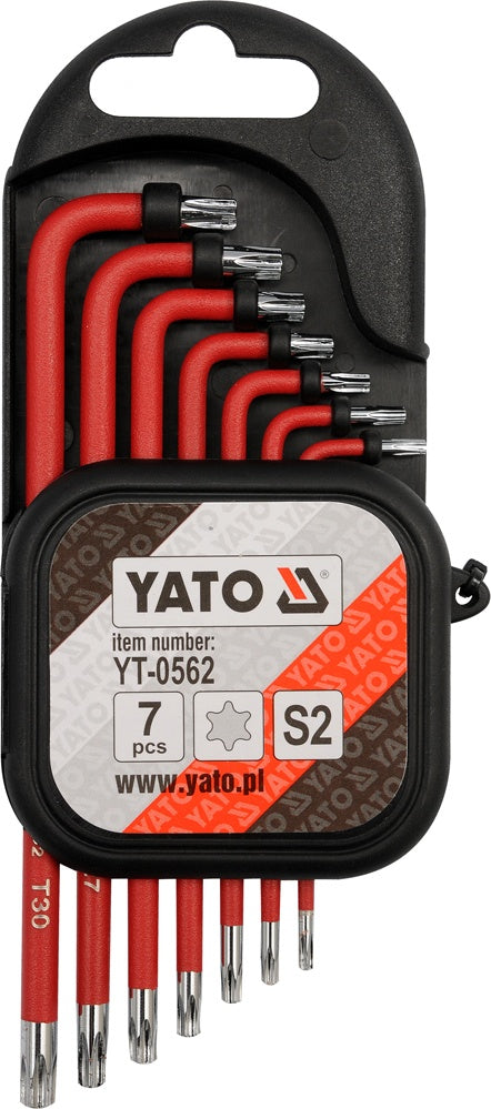 L-образных ключей набор | короткие | S2 | Torx с отверстием T9 - T30 | 7 шт.