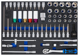 Tool case 3/3: sockets, bits, extensions, ratchet | 64 pcs (4799)