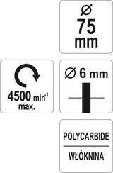 Abrazyvinis šlifavimo diskas | juodas | Ø 75 mm (YT-47801)