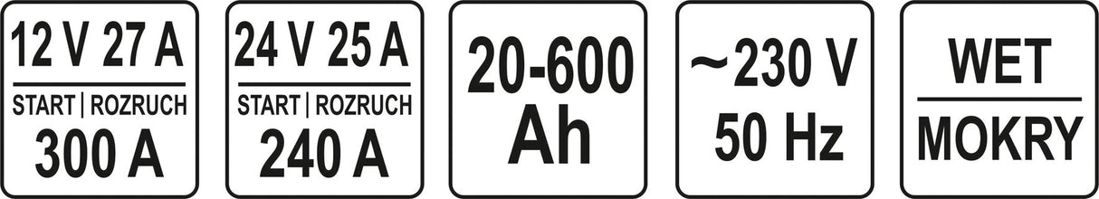 Įkroviklis su paleidėju | 40A / 240A 700Ah (YT-83060)