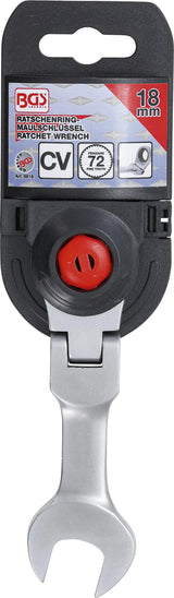 Kombinuotas raktas su terkšle | trumpas | šarnyrinis | 18 mm (6918)