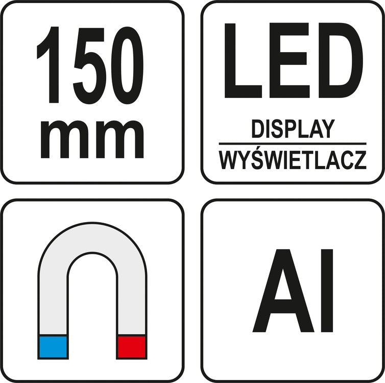 Цифровой уровень с LED | система подсветки | 150 mm