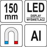 Цифровой уровень с LED | система подсветки | 150 mm