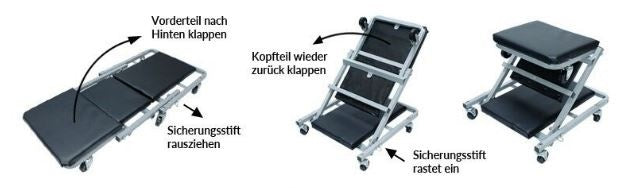 Sulankstomas gultas / kėdutė | 8 cm ratukai | 40" (SC40)