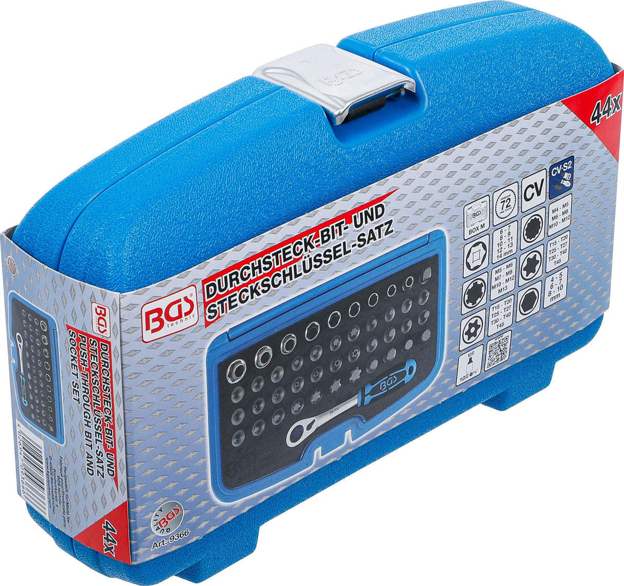 Kiauryminė terkšlė su galvutėmis ir antgaliais | 44 vnt. (9366)