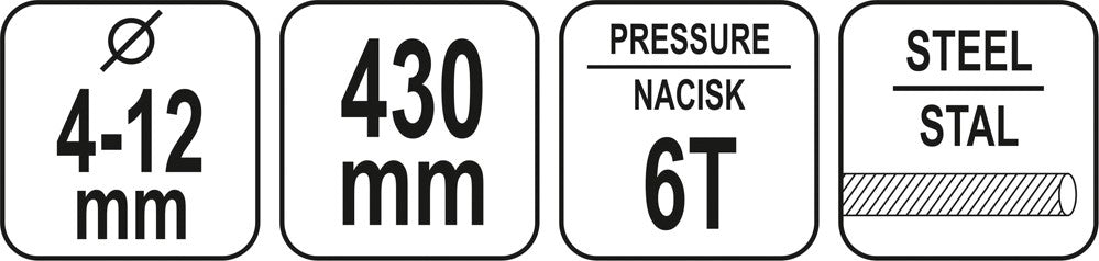 Rankinės žirklės hidraulinės | 4-12 mm | 6 t. (YT-22870)