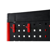 Dirbtuvių vežimėlis | 3 lygių kompozitas su dalių saugykla | + 2 perforacijos su 8 kabliukais (WT3P)