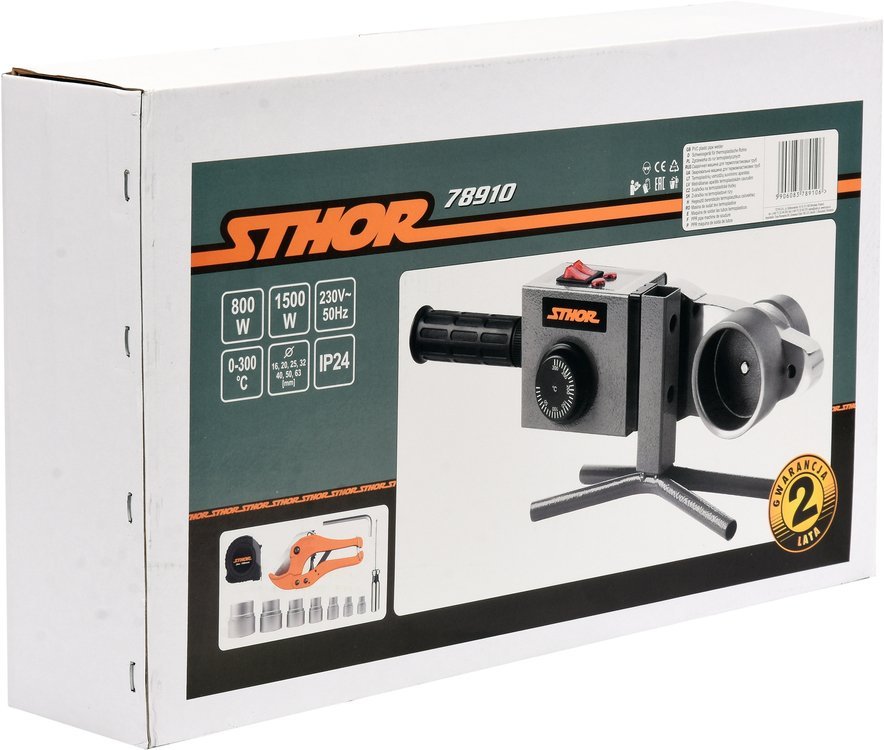 Plastikinių vamzdžių (PVC) suvirinimo aparatas | 0-300C | su rinkiniu (78910)