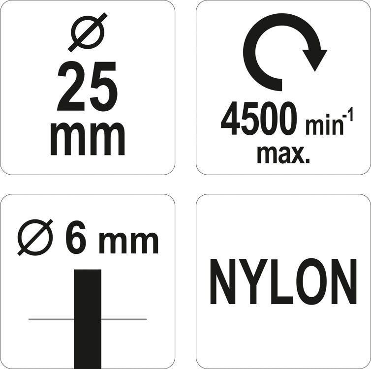 Šepetys teptuko tipo su kotu | Nailonas | 25 mm (YT-47780)