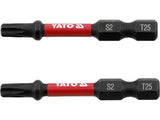 Antgaliai smūginiai | 6,3 mm (1/4") | S2 | T-Star (Torx) T25 | 2 vnt. (YT-78054)