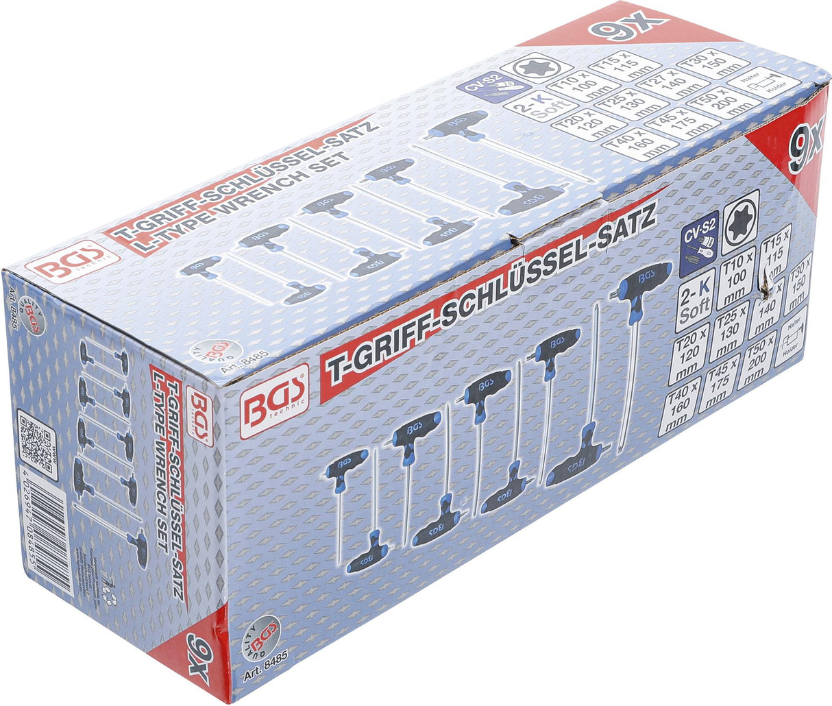 T rankenos veržliarakčių rinkinys | T-Star (Torx) T10 - T50 | 9 vnt. (8485)