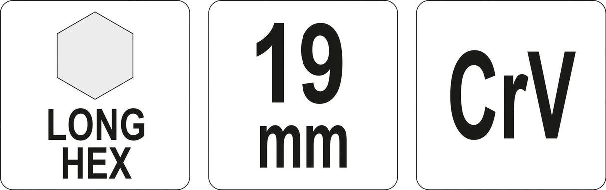 L tipo raktas | ilgas | hex šešiakampis | 19,0 mm (YT-05446)