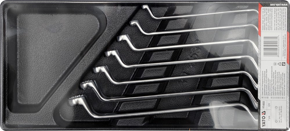 Įrankių rinkinys į vežimėlius-kilpinių raktų rinkinys 6-19 mm, 7vnt. (YT-5533)