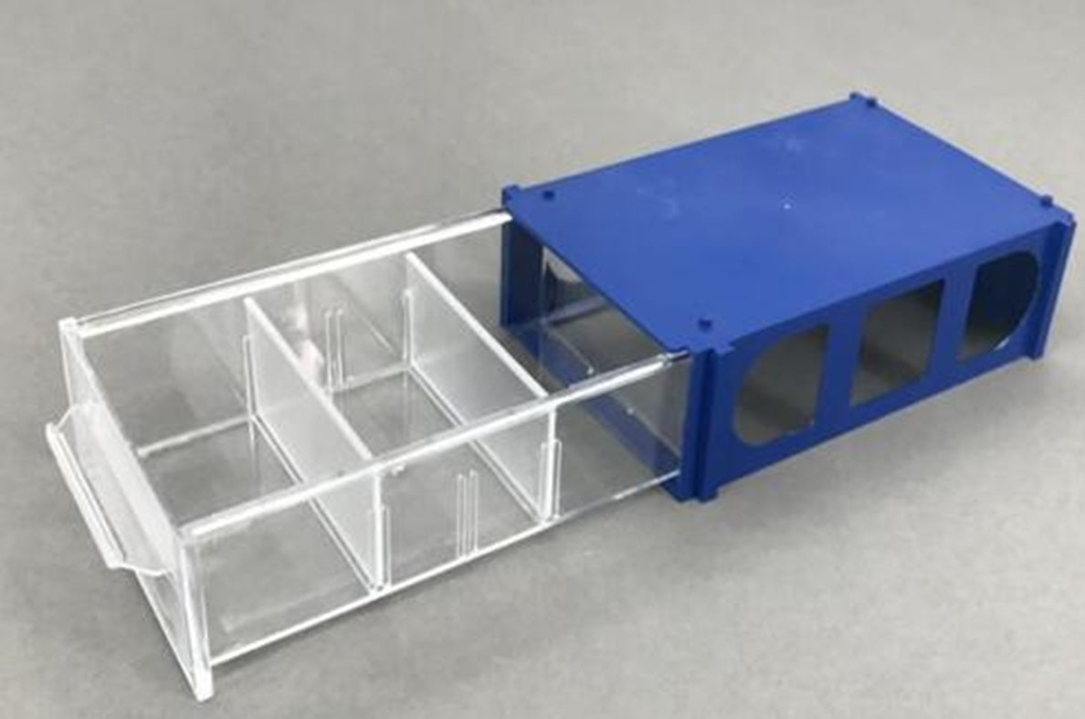 Sukraunama plastikinių techninės įrangos dalių laikymo dėžutė | 14x8.5x4 cm (SPB138)