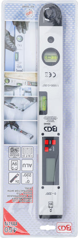 Цифровой уровень с LCD дисплеем и пузырьковым уровнем | 450 mm