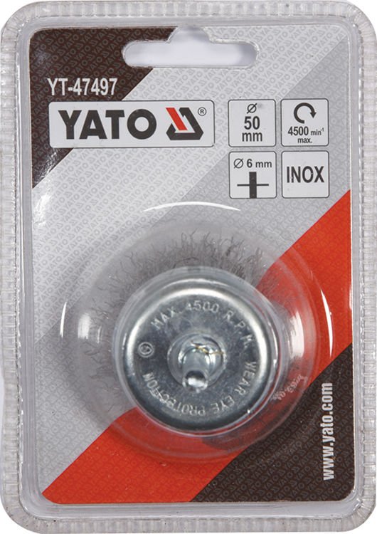 Šepetys puodo tipo su kotu | nerūdijantis plienas | INOX | 50 mm (YT-47497)