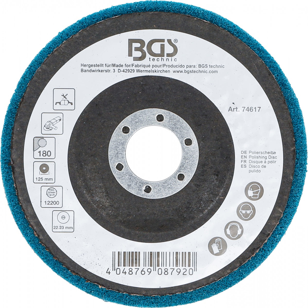 Poliravimo diskas | Aliuminio oksidas | Ø 125 mm | Grūdelių dydis 180 (74617)