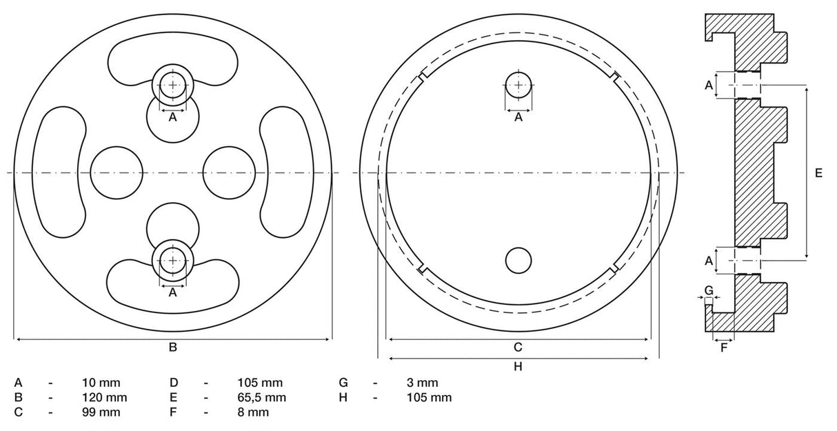 Guminis padas | auto keltuvams | Ø 120 mm (7046)