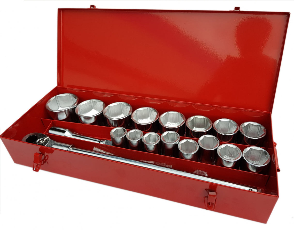 Galvučių ir rakto komplektas 6 kampės | 25 mm (1") | 30 - 80 mm | 21 vnt.. (SK1387)